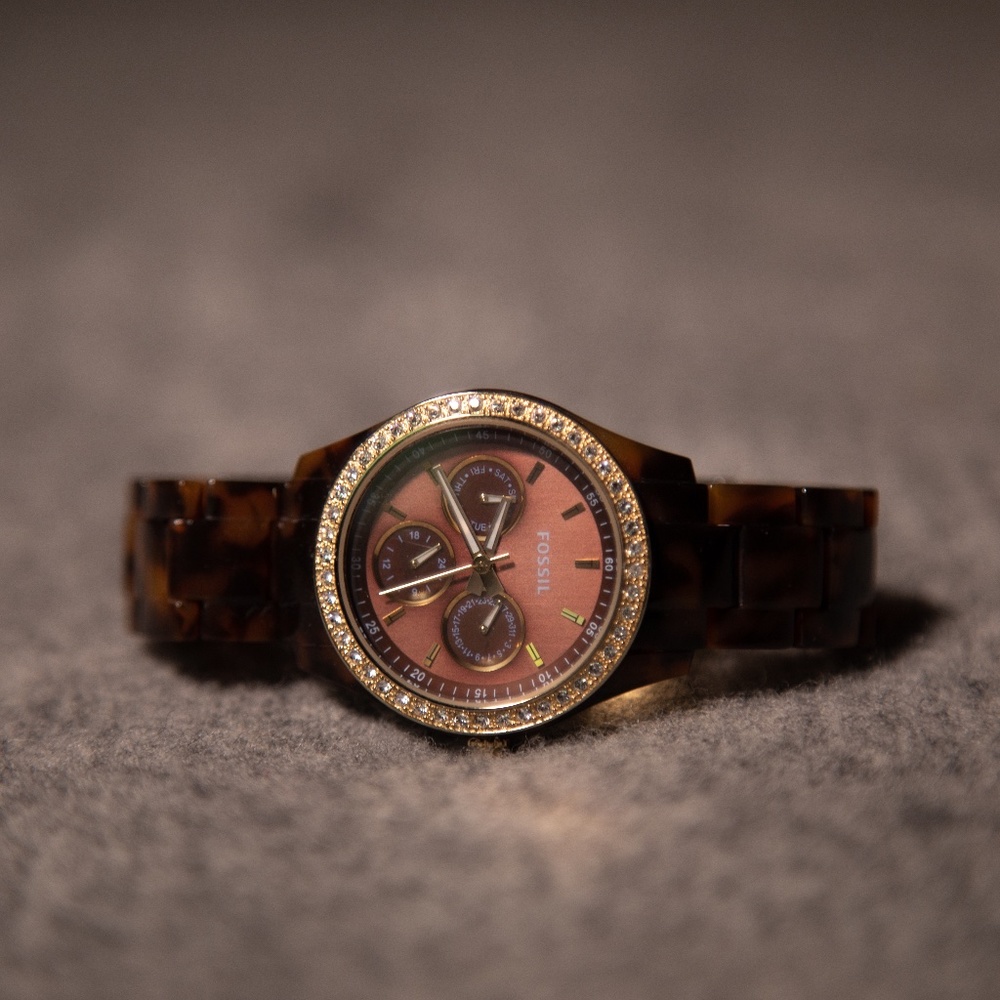 Tortoise shell Fossil watch